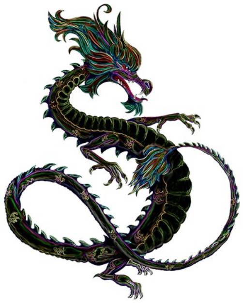 Picture of Neon Dragon SVG File