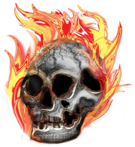 Flaming Skull SVG File Print Art| SVG and Print Art at GrandSlamDesigns.com