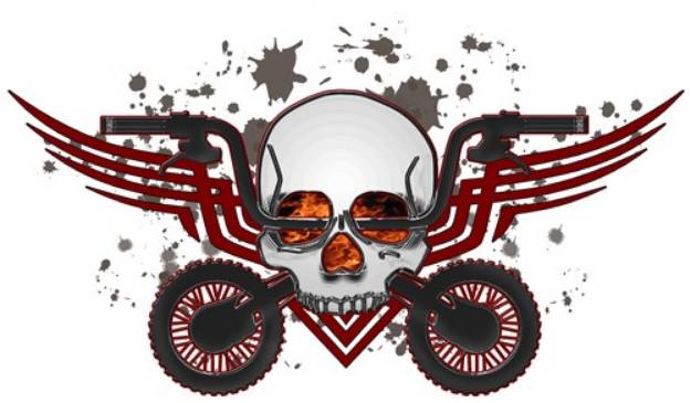 Picture of Skull With Wings & Wheels SVG File