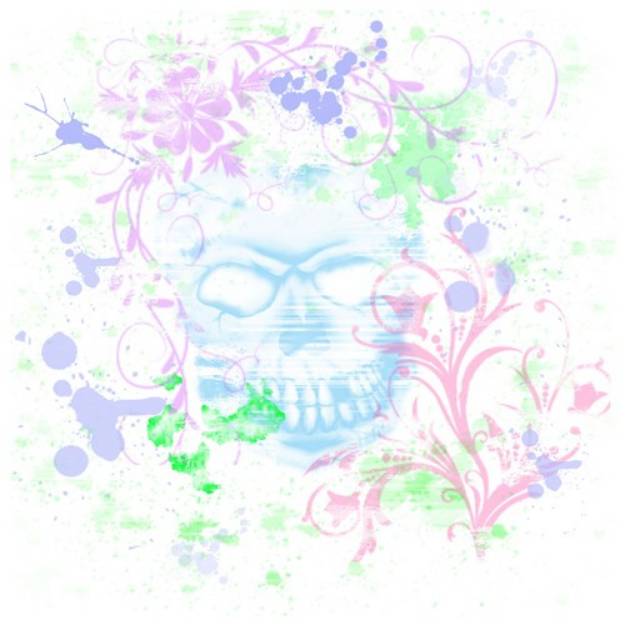 Picture of Flowers and Skull