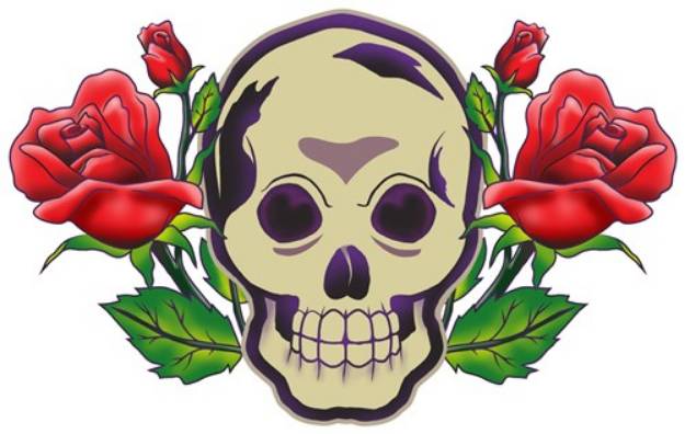 Picture of Skull and Roses SVG File