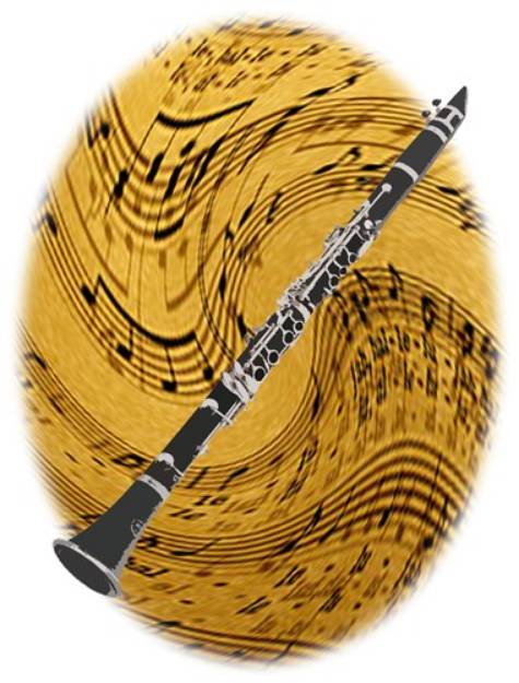 Picture of Clarinet With Sheet Music SVG File