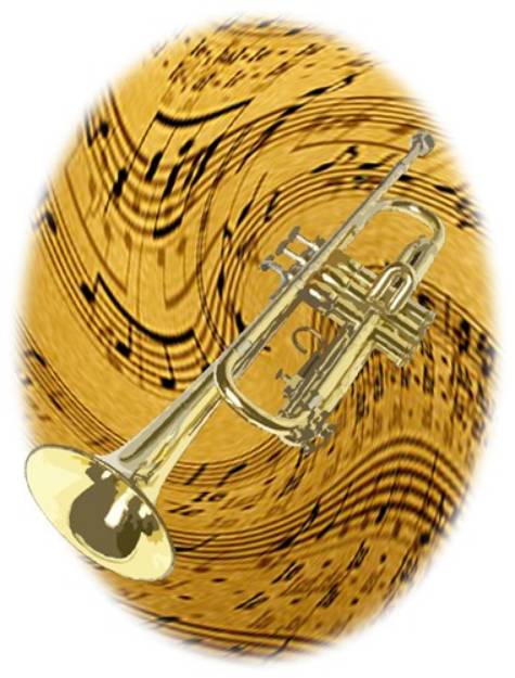 Picture of Trumpet With Sheet Music SVG File