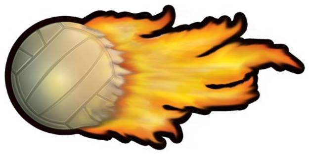 Picture of Flaming Volleyball SVG File