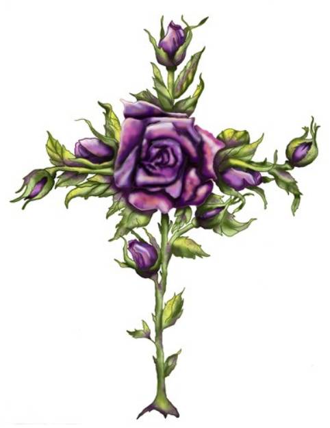 Picture of Rose Cross SVG File
