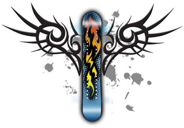 Picture of Snowboard Tribal SVG File