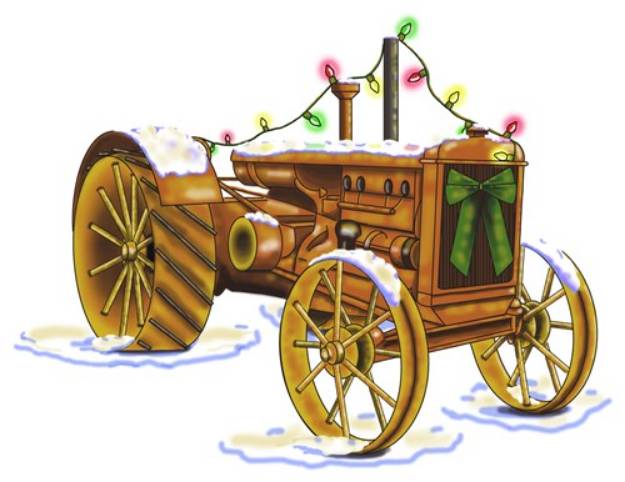 Picture of Christmas Tractor SVG File