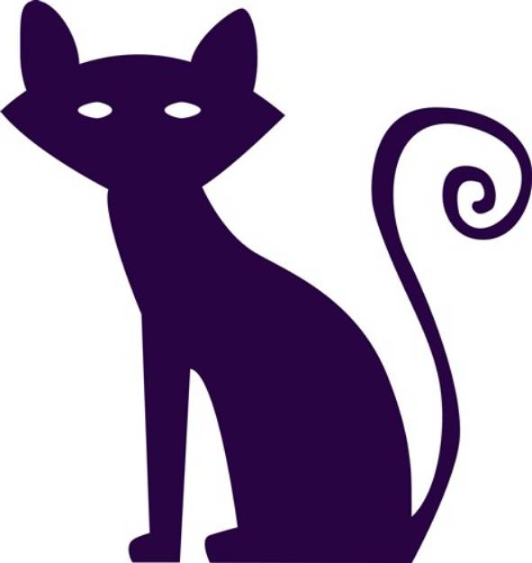 Picture of Halloween Cat Silhouette SVG File
