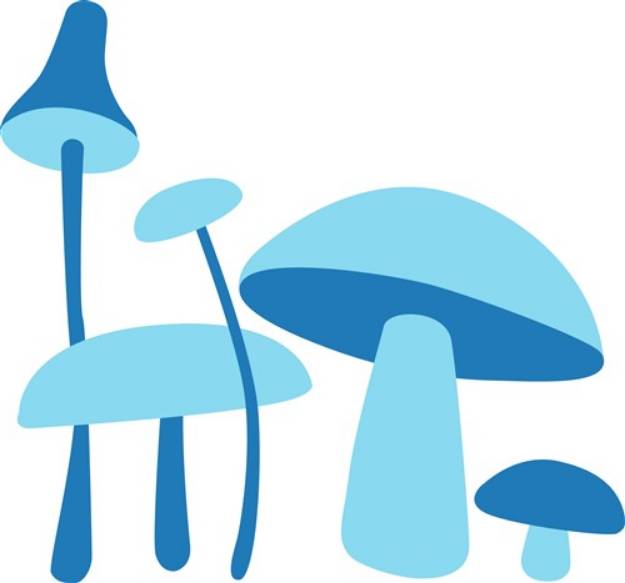 Picture of Blue Mushrooms SVG File