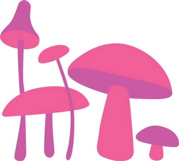 Picture of Pink Fungi Mushrooms SVG File