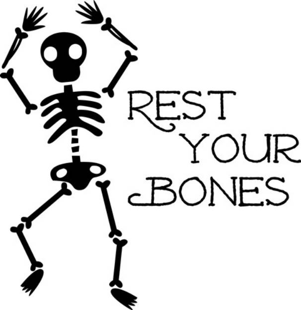 Picture of Black Skeleton Rest Your Bones SVG File