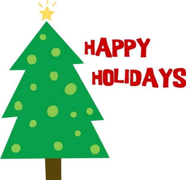 Picture of Happy Holidays Tree SVG File