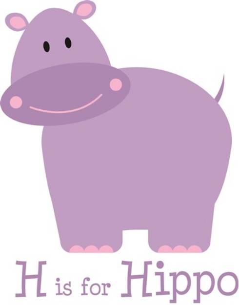 Picture of H Is For Hippo SVG File