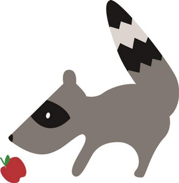 Picture of Raccoon With Apple SVG File