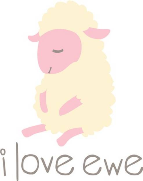 Picture of I Love Ewe SVG File