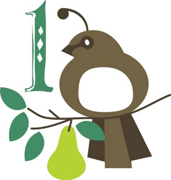 Picture of Partridge In A Pear Tree SVG File