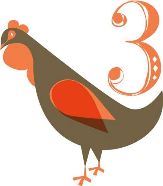 Picture of 3 French Hens SVG File