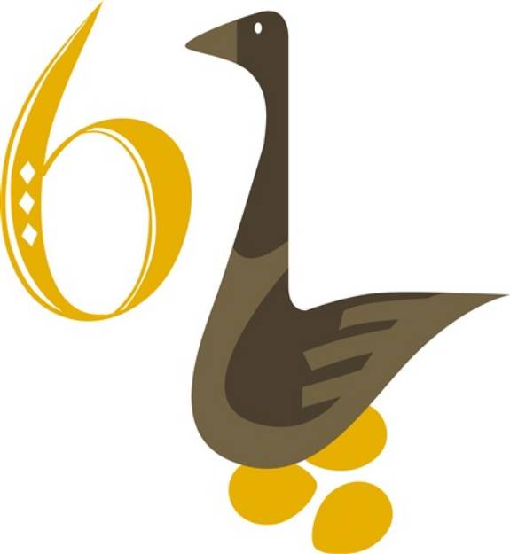 Picture of 6 Geese A-Laying SVG File