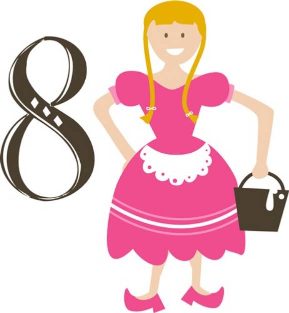 Picture of 8 Maids A-Milking SVG File