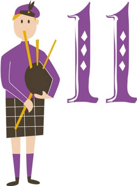 Picture of 11 Pipers Piping SVG File