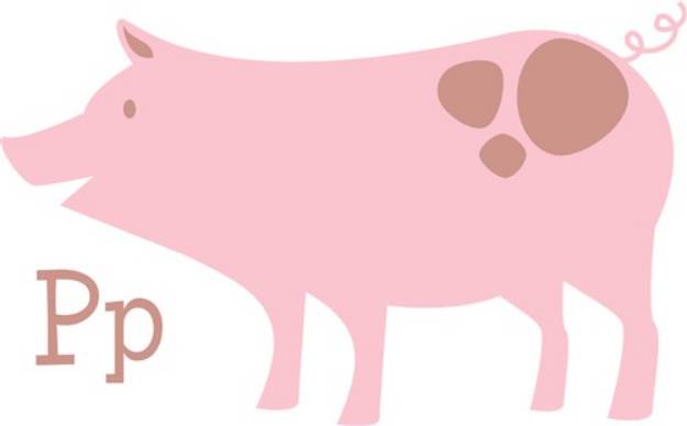 Picture of P For Pig   SVG File