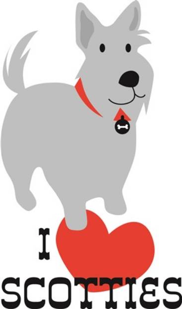 Picture of I Love Scotties SVG File