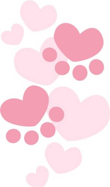 Picture of Heart Paw Prints SVG File