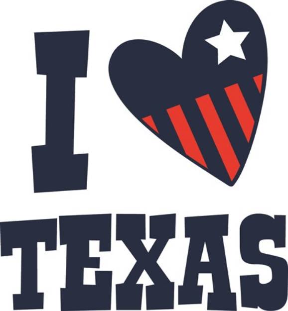 Picture of I Love Texas SVG File