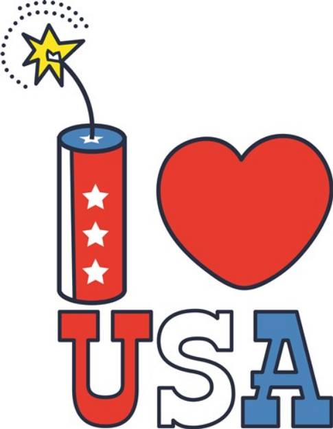 Picture of I Love USA SVG File