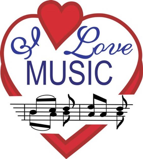Picture of I Love Music SVG File