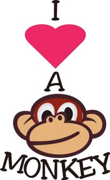 Picture of I Love a Monkey SVG File