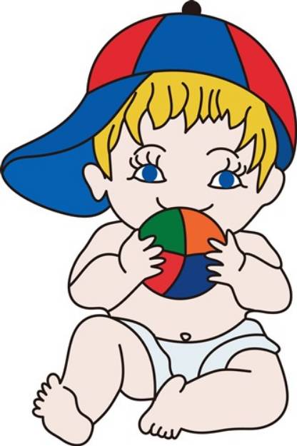 Picture of Baby Boy with Ball SVG File
