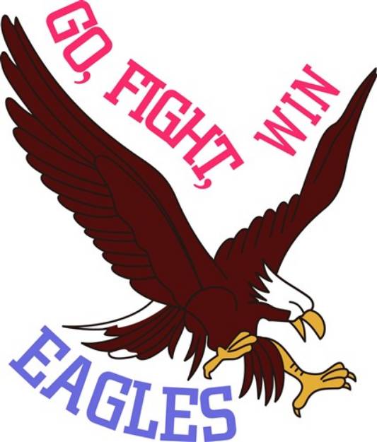 Picture of Go, Fight, Win Eagles SVG File