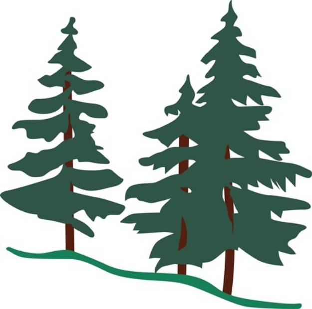 Picture of Evergreen Trees SVG File