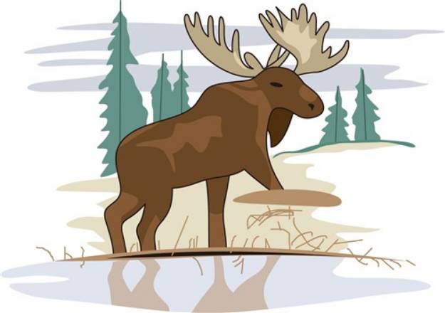 Picture of Moose Scene SVG File