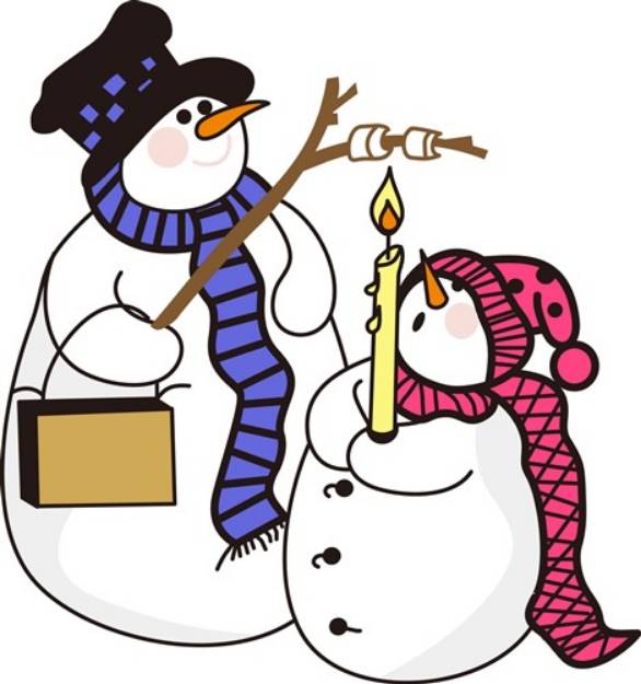 Picture of Snowmen Roasting SVG File
