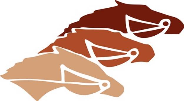 Picture of Three Horse Silhouettes SVG File