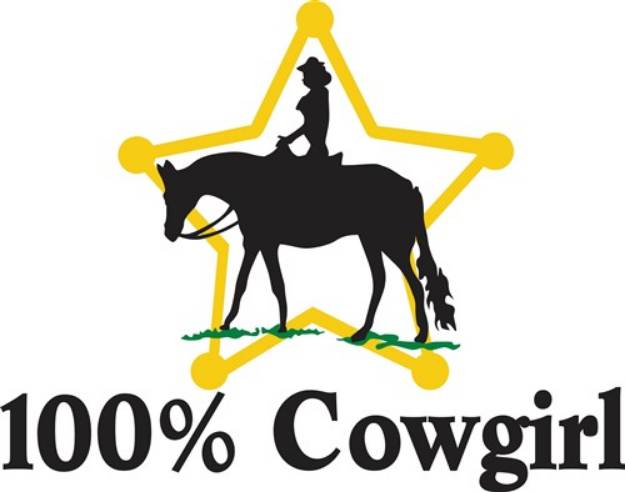 Picture of 100% Cowgirl SVG File