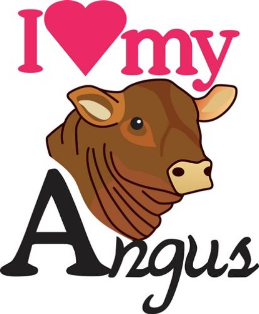 Picture of I Love My Angus SVG File