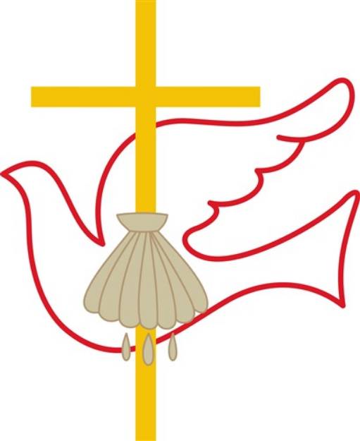 Picture of Baptism Cross & Dove SVG File