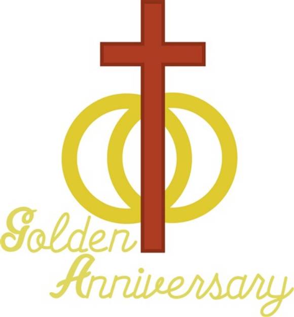 Picture of Golden Anniversary SVG File