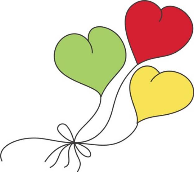 Picture of Small Heart Balloons SVG File