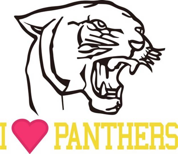Picture of I Love Panthers SVG File