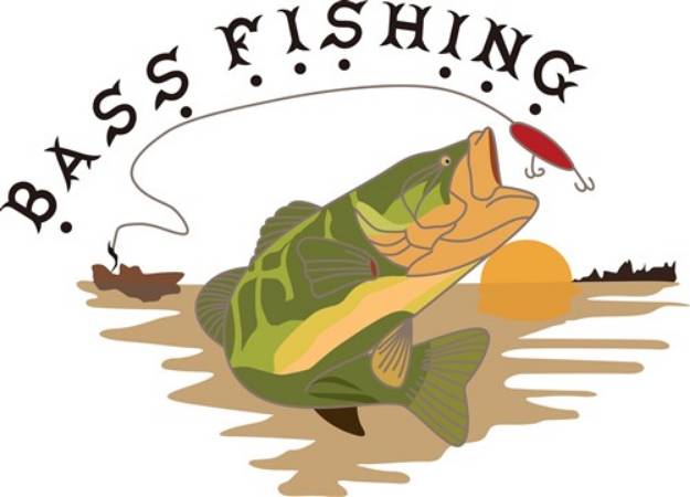 Picture of Bass Fishing SVG File