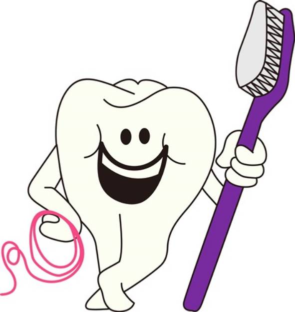 Picture of Tooth with Brush SVG File