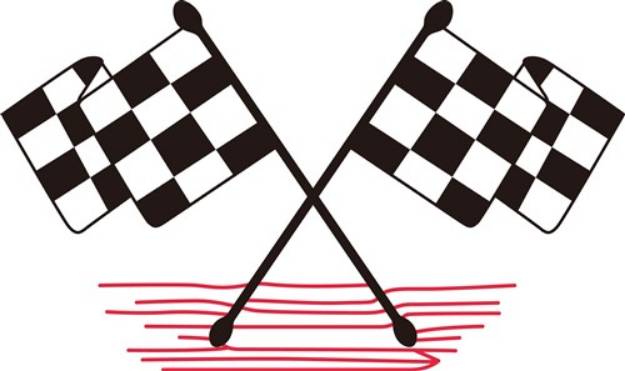 Picture of Crossed Checkered Flags SVG File