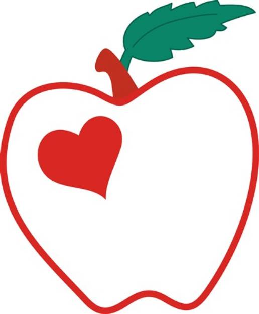 Picture of Love Apple Applique SVG File