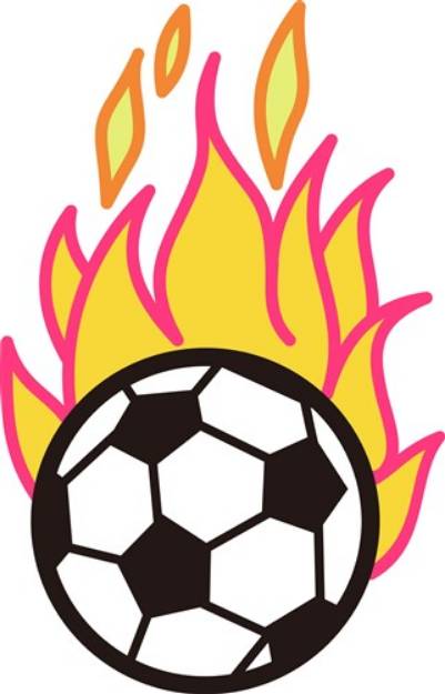 Picture of Flaming Soccer Ball SVG File
