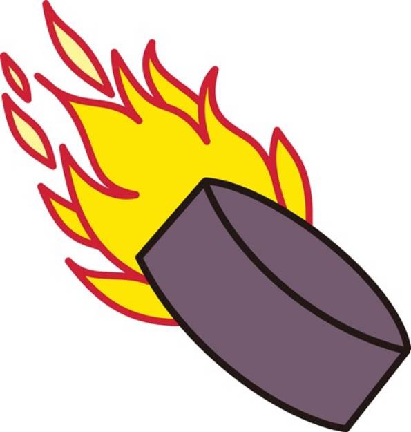 Picture of Flaming Hockey Puck SVG File