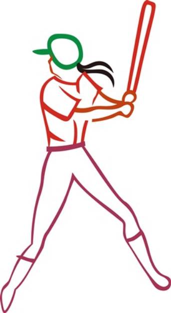 Picture of Softball Player SVG File
